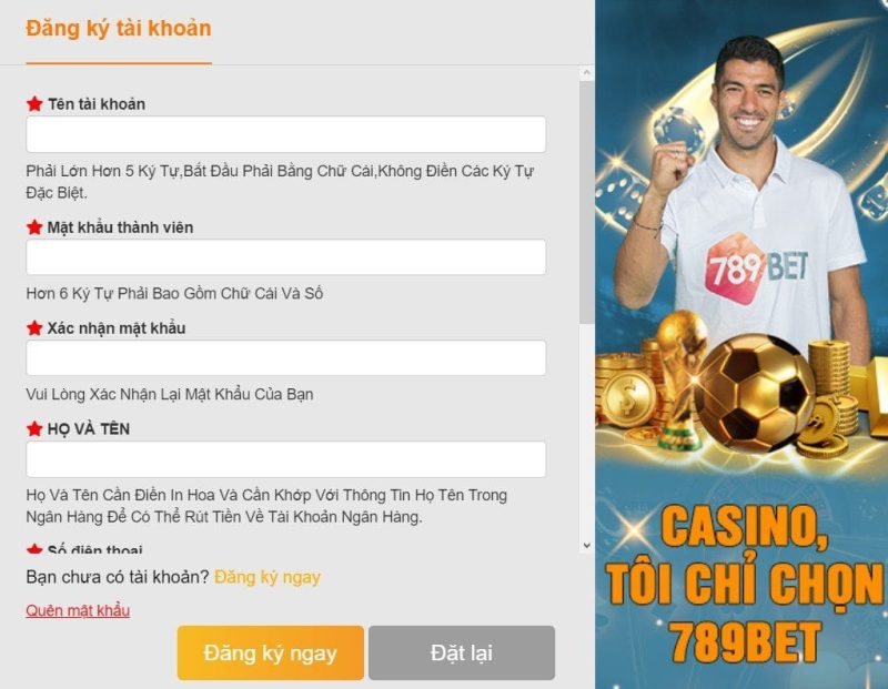 cách đăng ký tài khoản tại 789BET